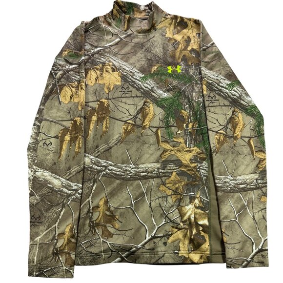 Under Armour Shirt Mens XL Camo Scent Control Realtree Fitted Cold Gear Hunting - Picture 1 of 11
